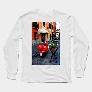 A Streetview in Santa Margherita, Italy Long Sleeve T-Shirt